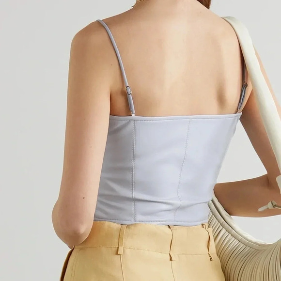 NANUSHKA NWT Cosimo Leather Corset Wrap Top Cami - Picture 3 of 14